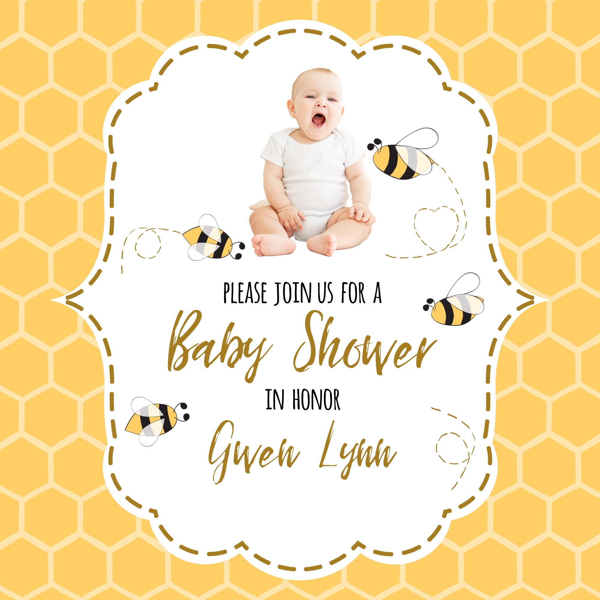 Backdrops For Baby Shower Yellow Hive Joy Custom Backdrop BRP6-28