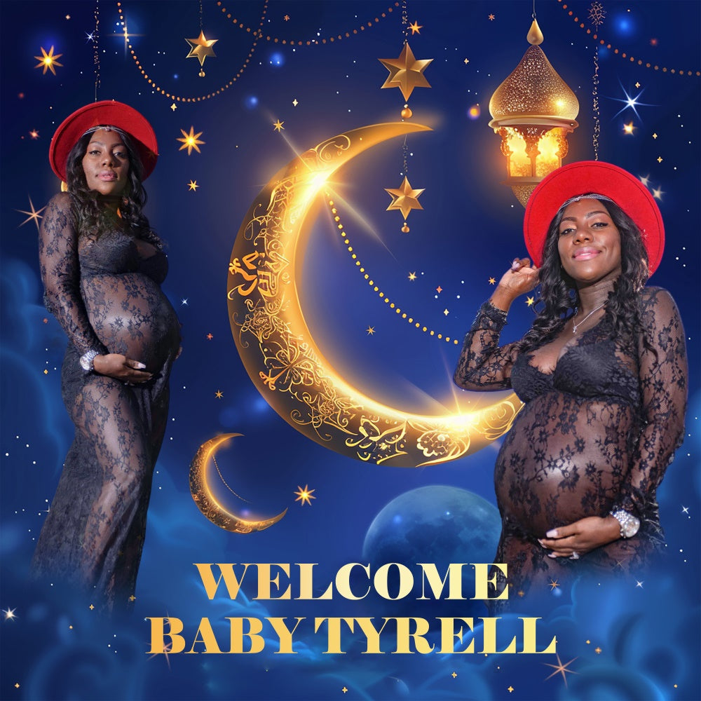 Baby Shower Backdrop Ideas Moon Stars Luxe Custom Backdrop BRP6-3