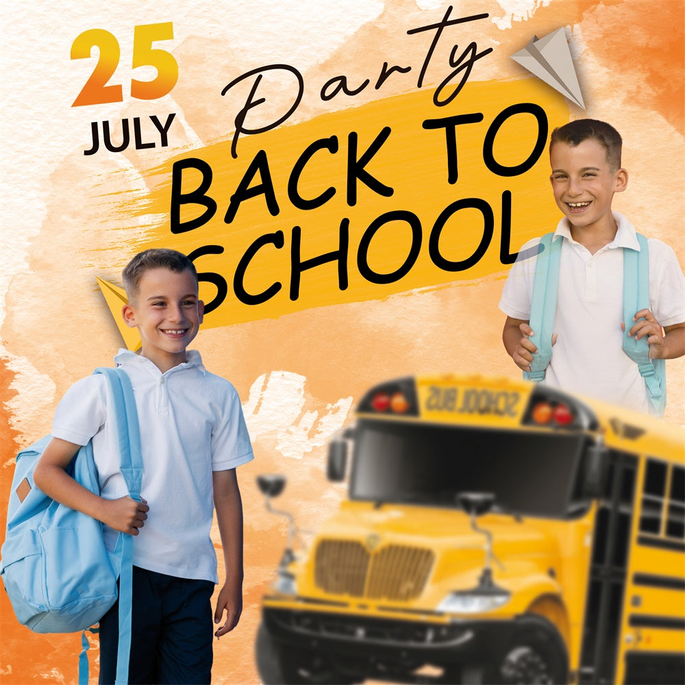 School Picture Backdrop School Bus Smiles Customized Backdrop BRP6-30