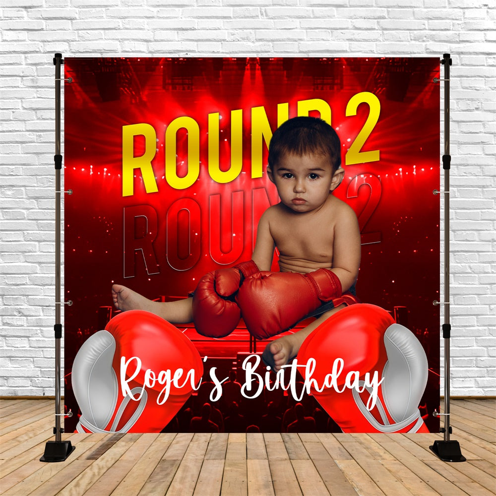 Backdrop For Birthday Party Baby Boxer 2nd Birthday Backdrop BRP6-70