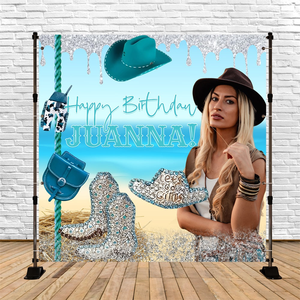 Backdrop For Birthday Party Glitter Rodeo Custom Backdrop BRP6-74