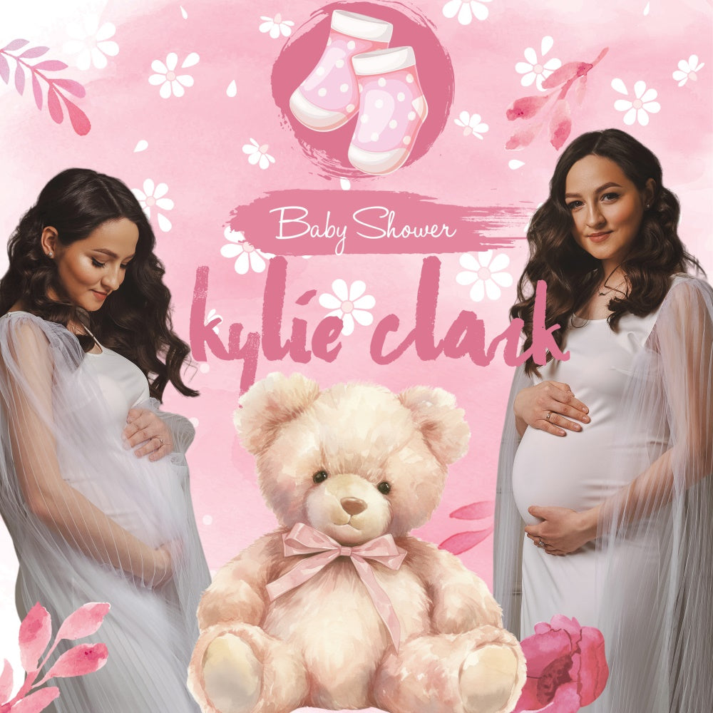 Baby Shower Backdrop Ideas Baby Socks Bear Custom Backdrop BRP6-9