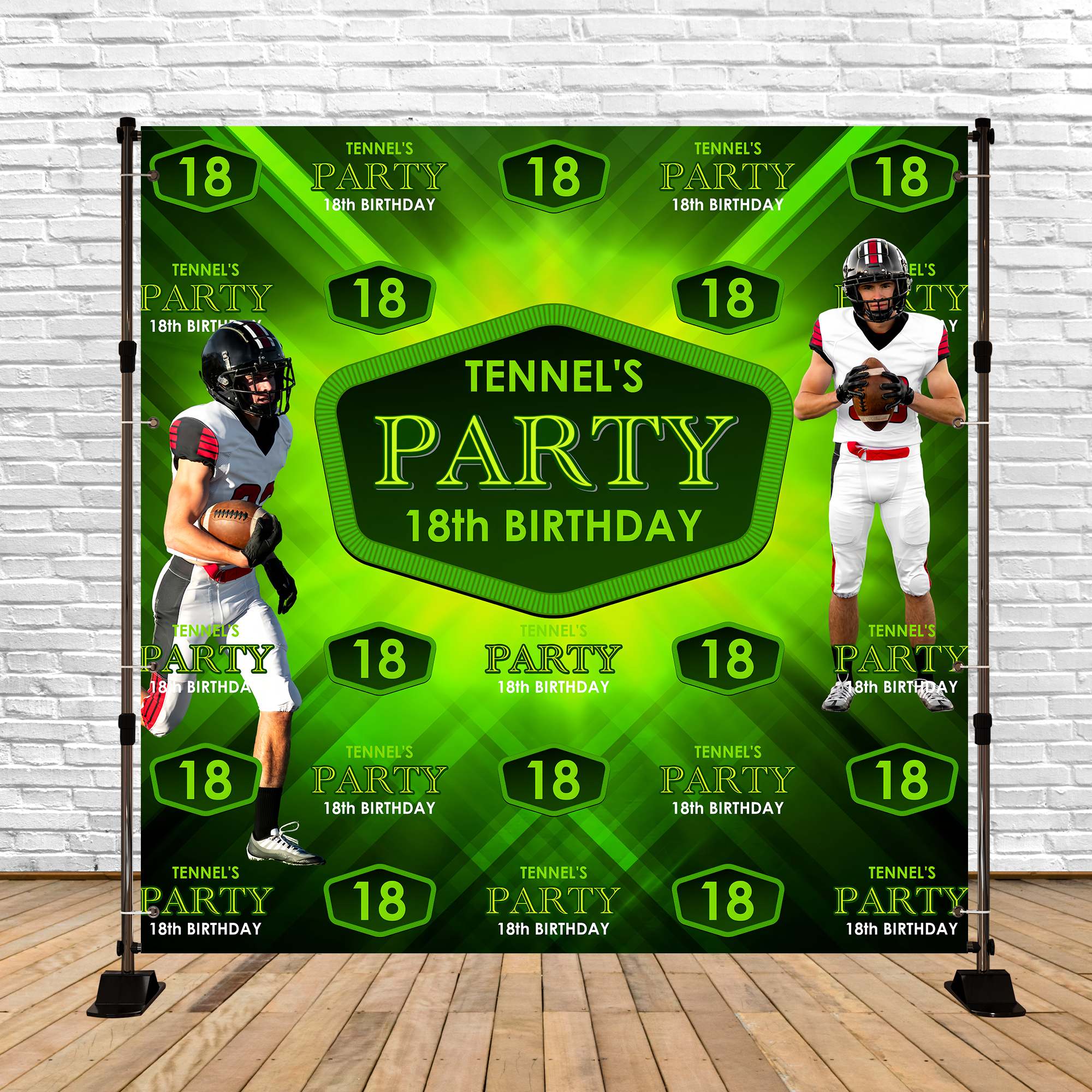 Birthday Party Backdrop Gridiron Glory 18th Birthday Backdrop BRP6-94