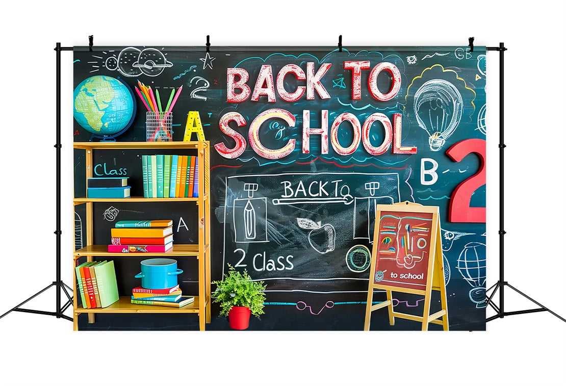 Back to School 2 Class Blackboard Backdrop BRP7-176