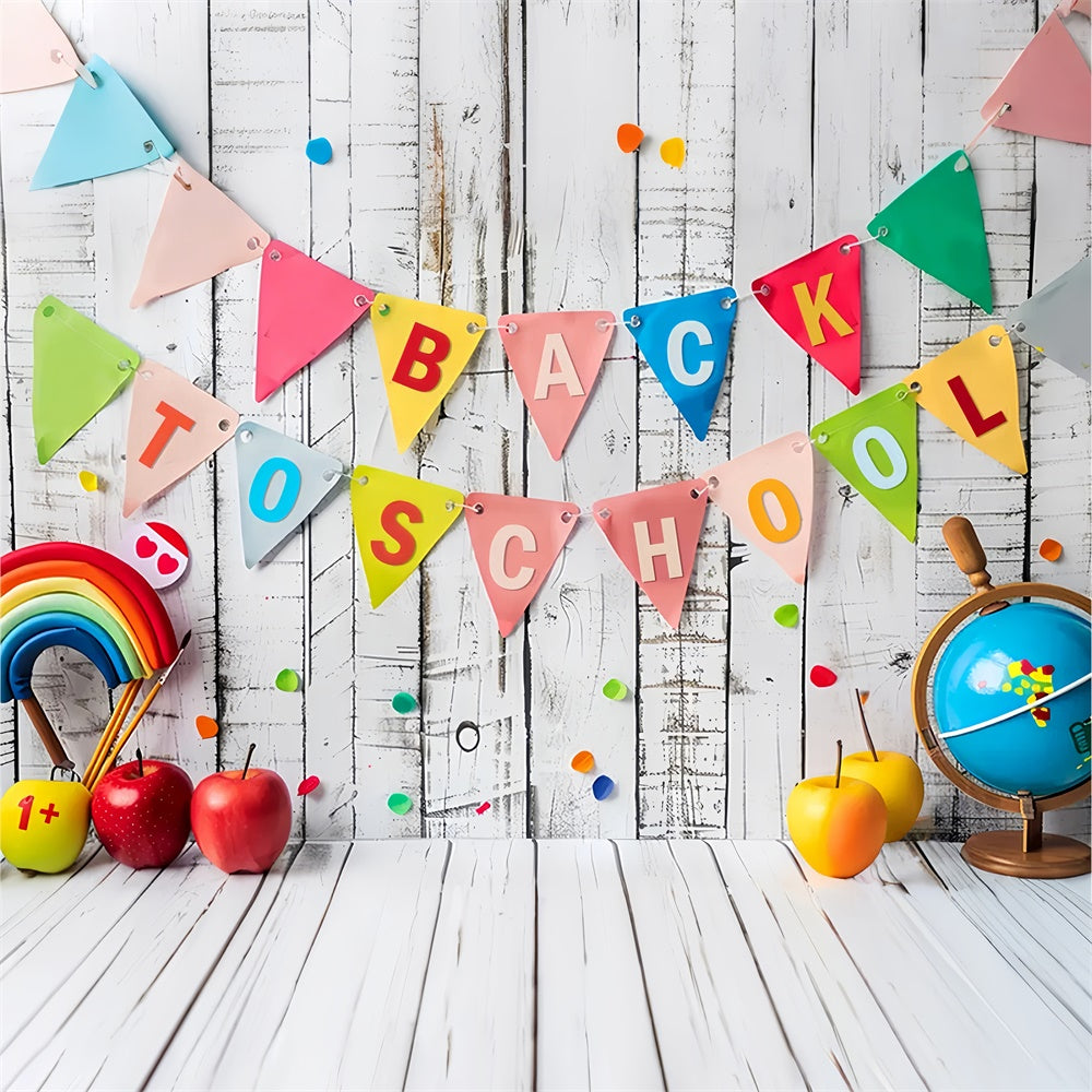 Back to School Rainbow Fruits Photography Backdrop BRP7-178