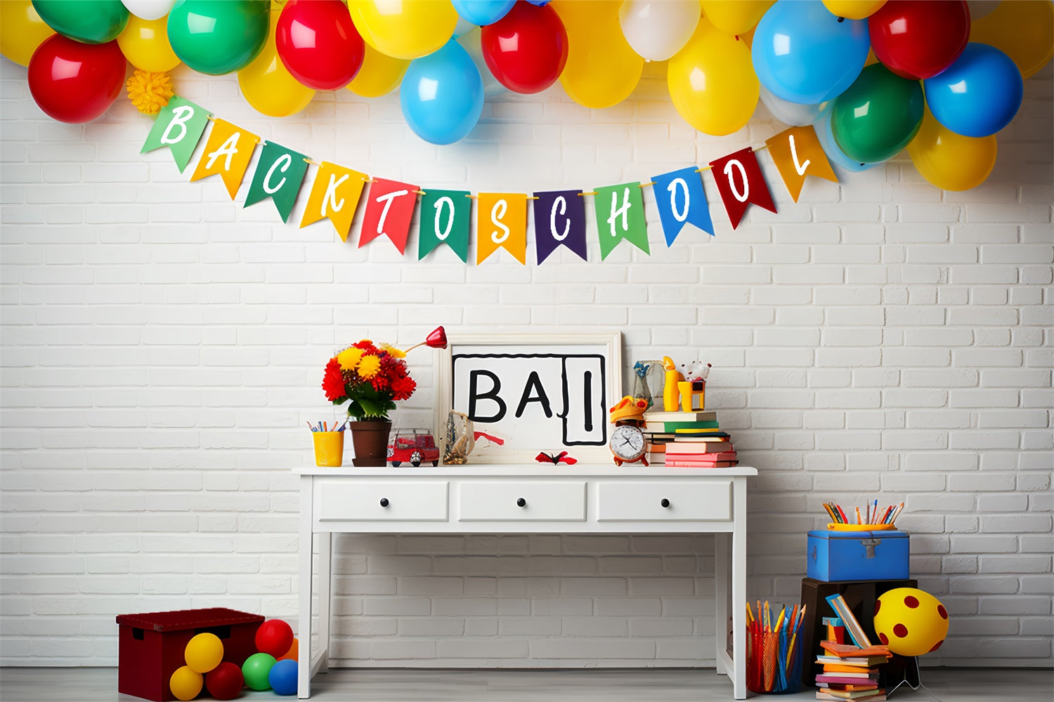 Back to School Crafty Corner Backdrop BRP7-185