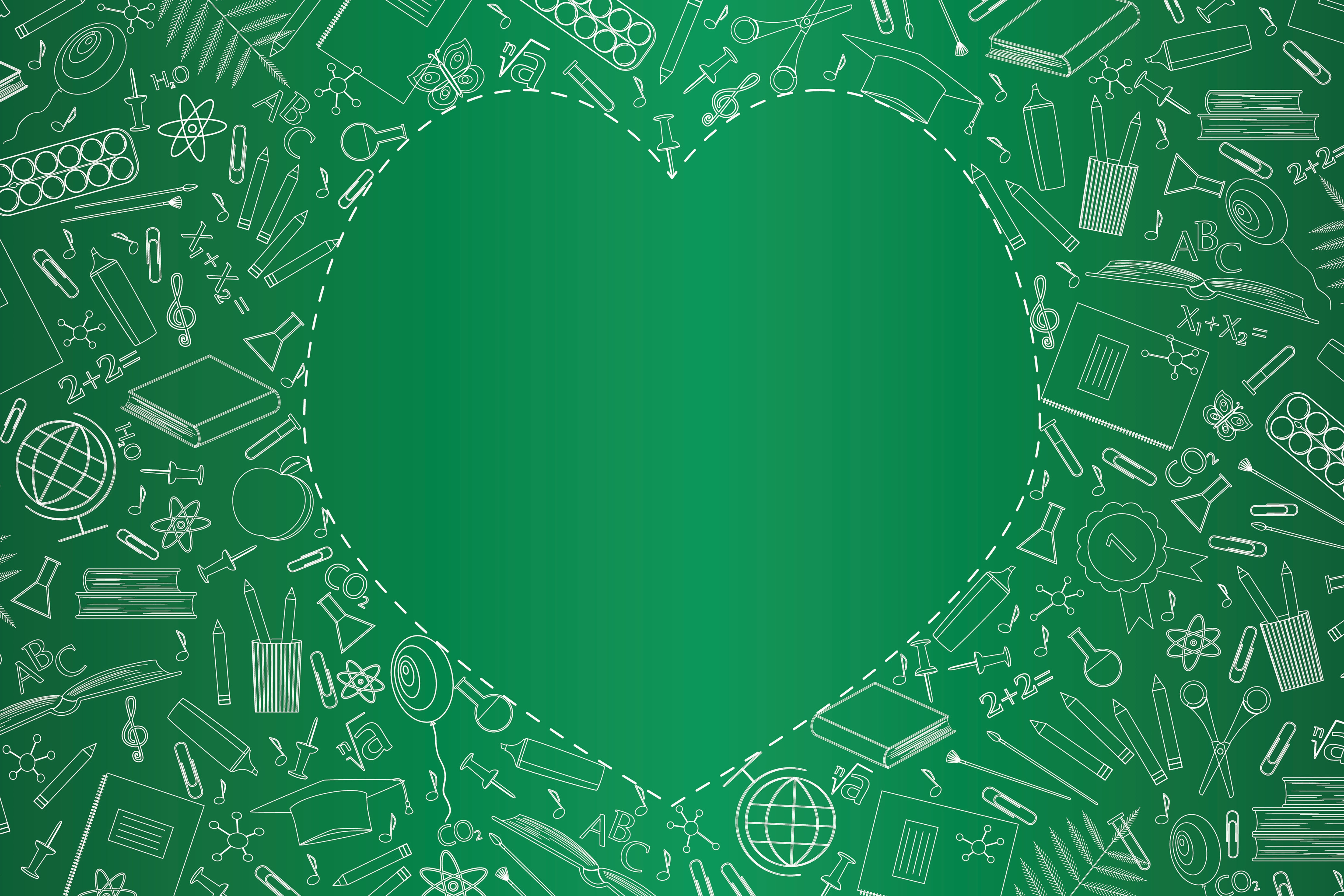 Back to School Study Items Heart Backdrop BRP7-42