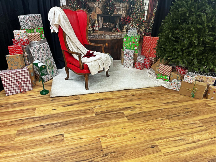 Christmas Mantel with Trees and Lights Backdrop BRP8-64