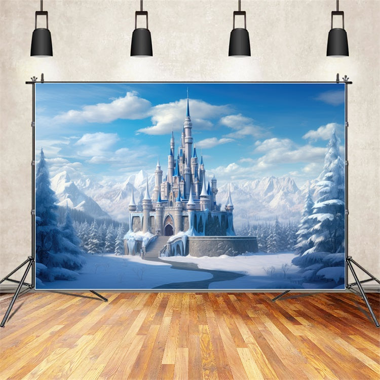 Royal Winter Fortress Icy Mountain Backdrop BRP9-245