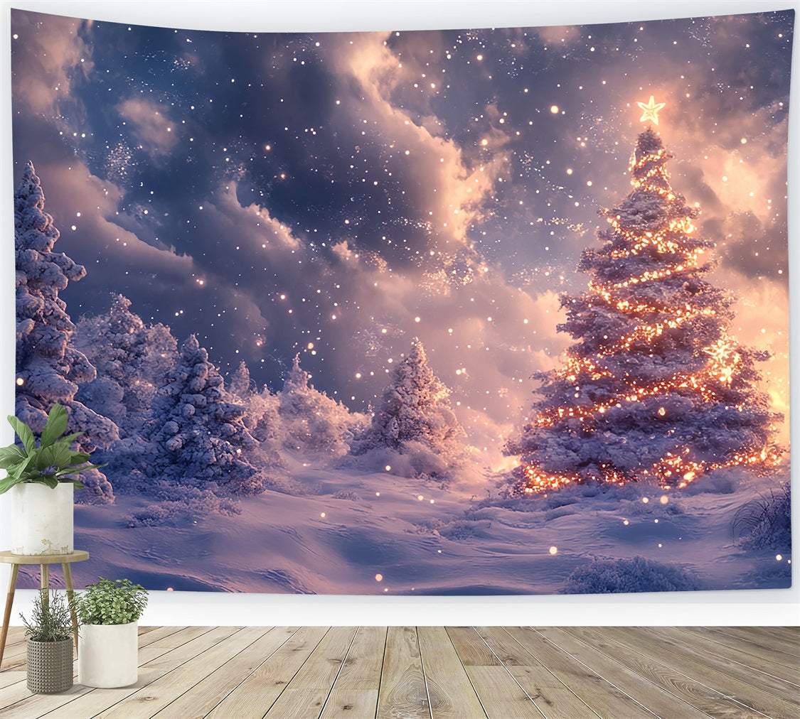 Radiant Winter Tree Snowy Landscape Backdrop BRP9-308