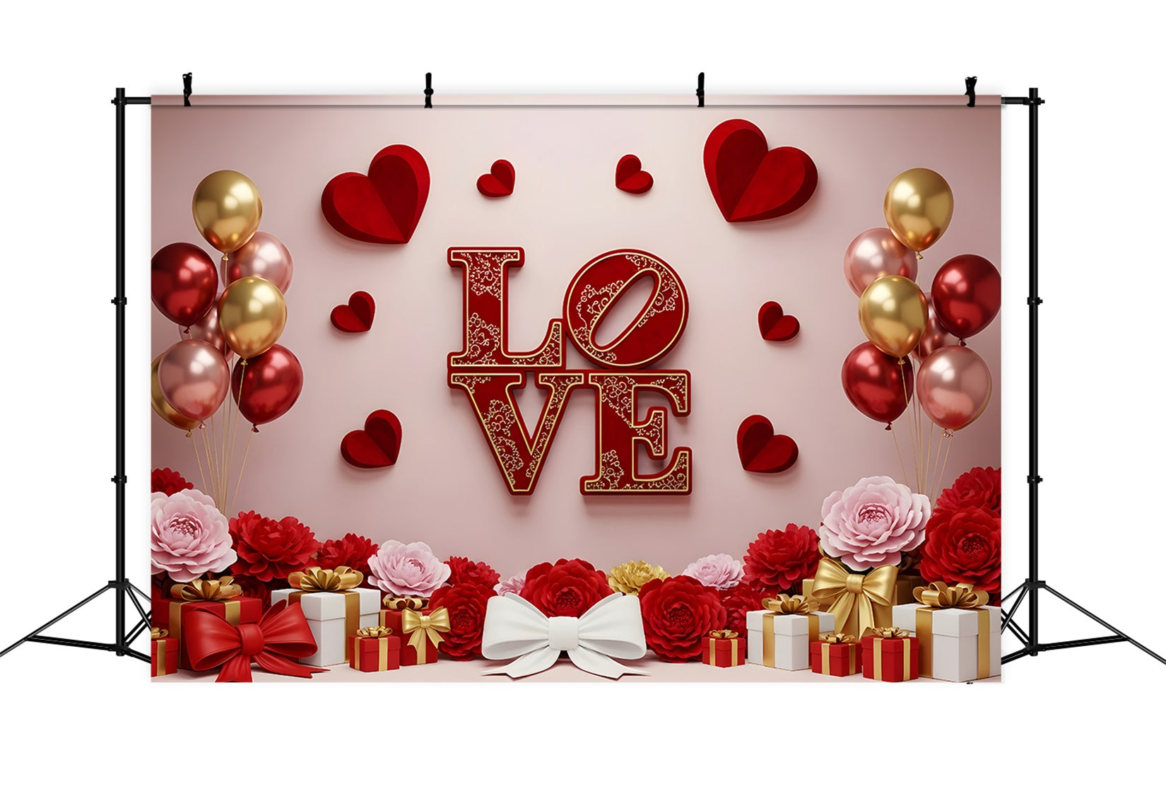 Valentine's Day Backdrop Gift Balloons Romantic Valentine Backdrops For Pictures By Magali