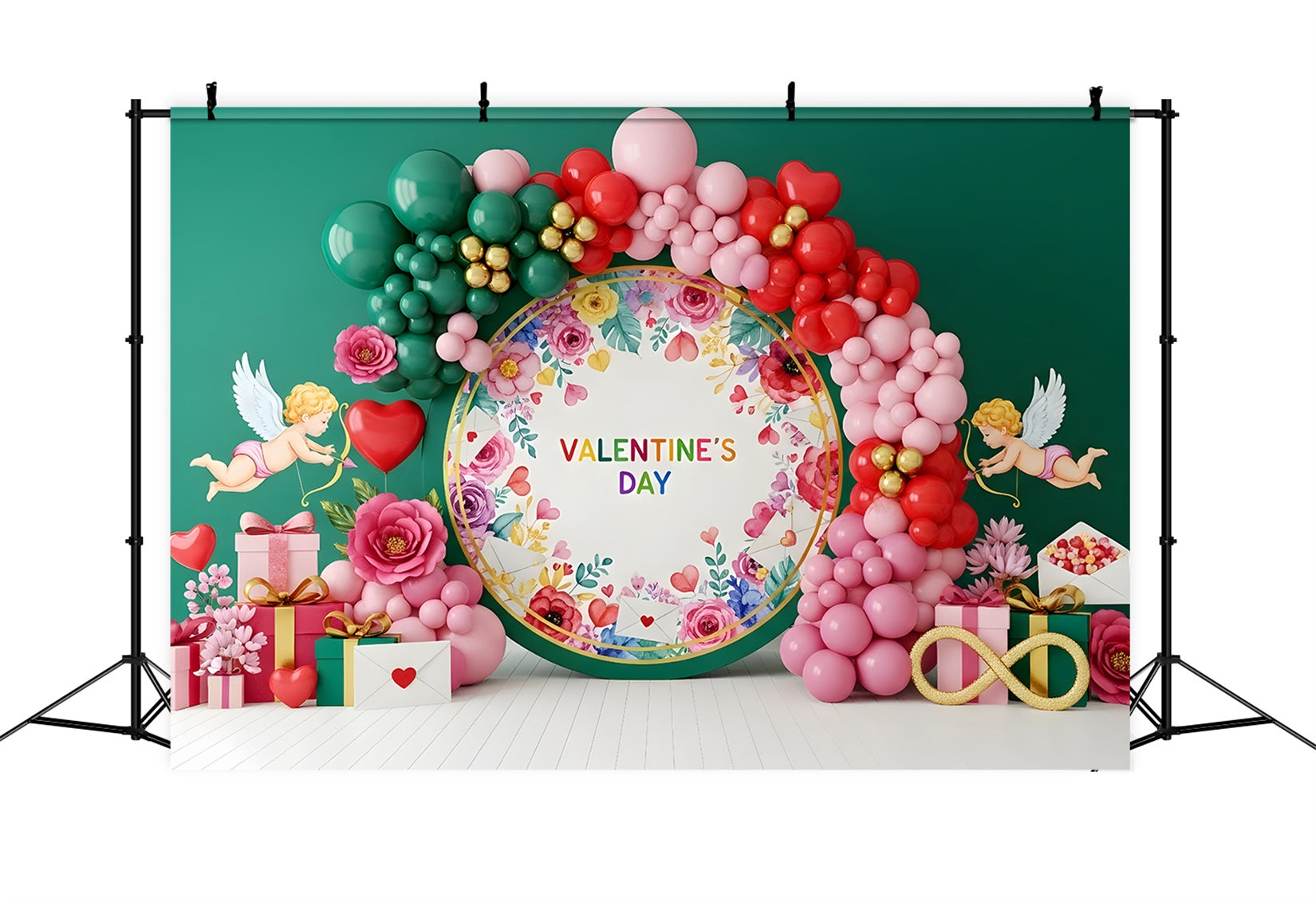Valentine's Backdrop Ideas Cupid Florals Balloon Valentine Backdrop Ideas By Magali