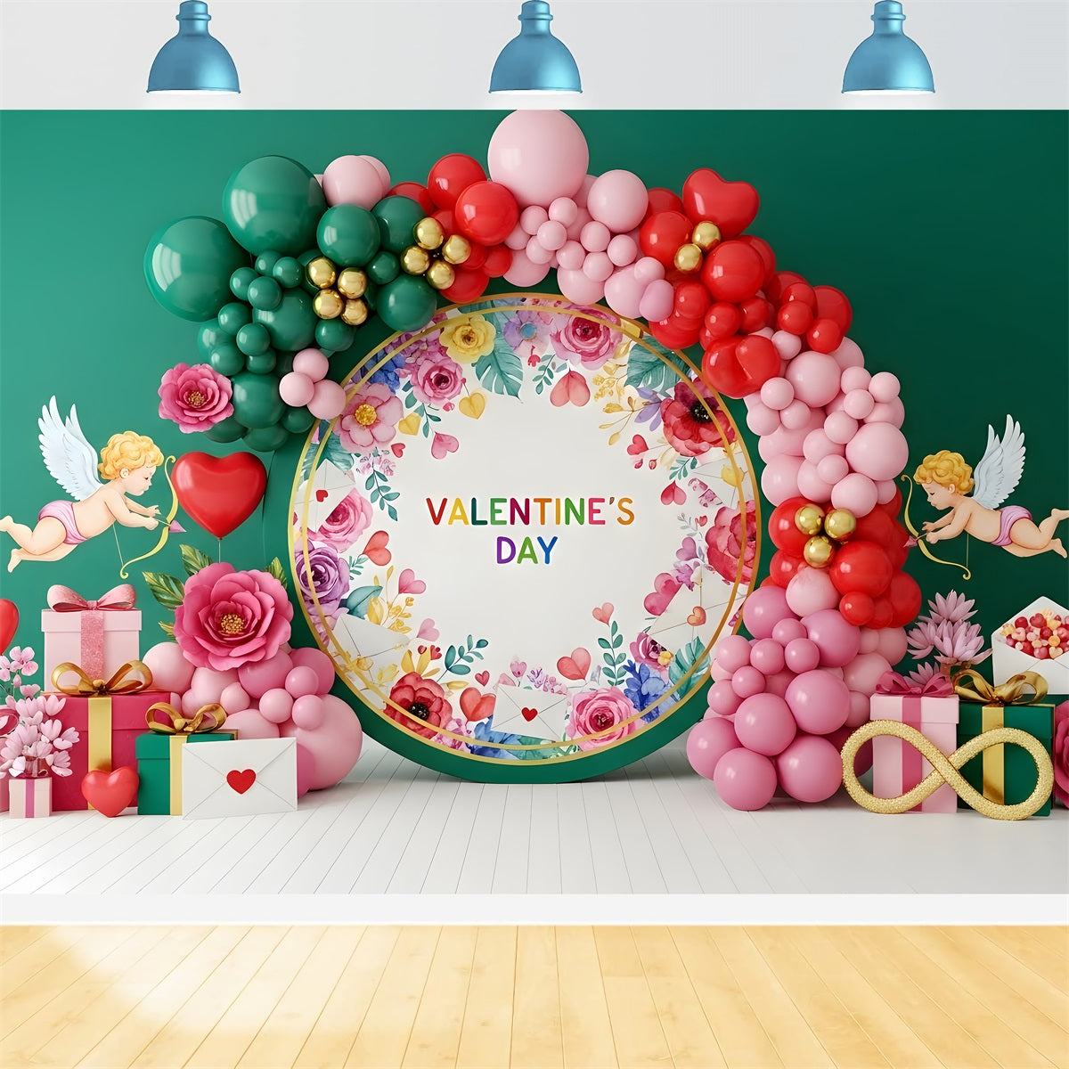 Valentine's Backdrop Ideas Cupid Florals Balloon Valentine Backdrop Ideas By Magali