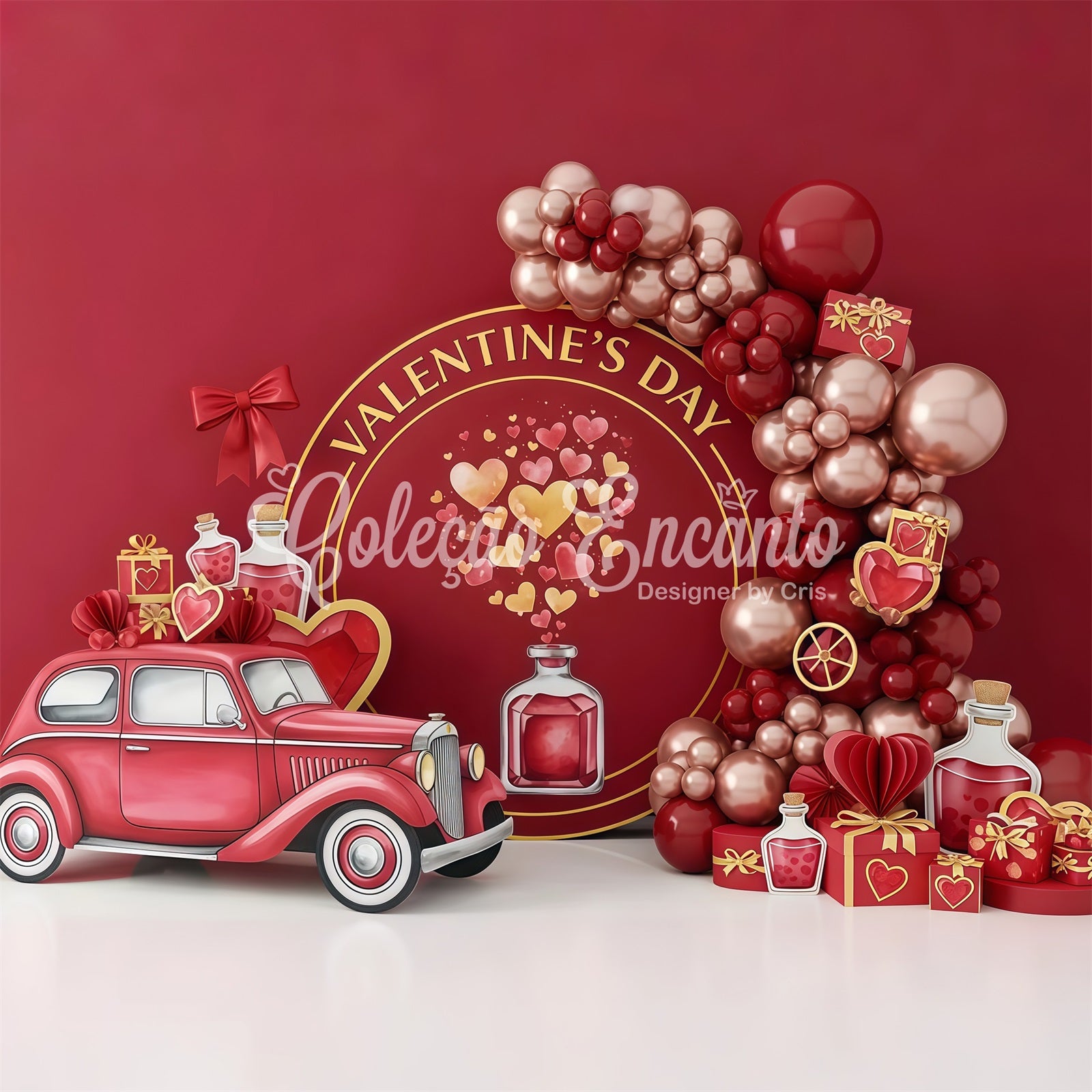 Valentines Backdrops Vintage Love Potion Car Valentine's Day Backdrop Ideas By Magali