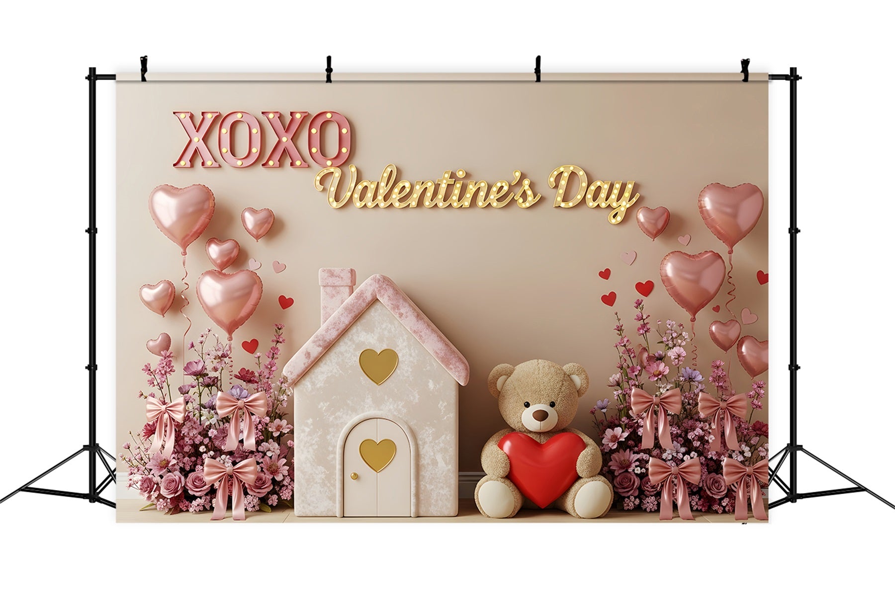 Valentine Backdrops Pink Cottage Teddy Love Valentine Backdrops For Pictures By Magali
