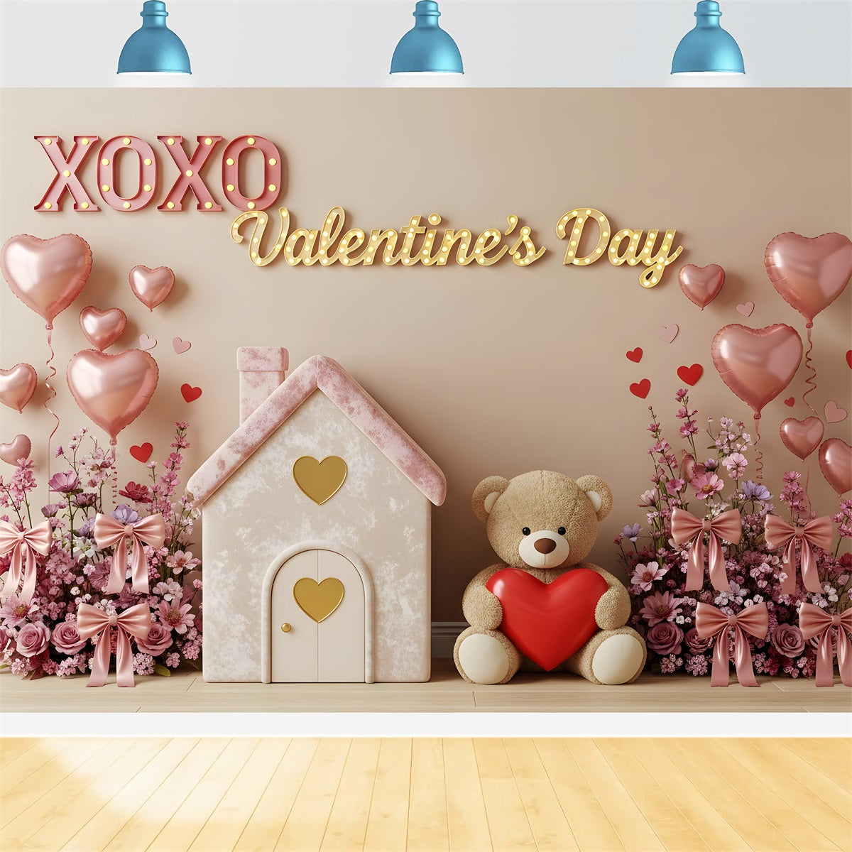 Valentine Backdrops Pink Cottage Teddy Love Valentine Backdrops For Pictures By Magali