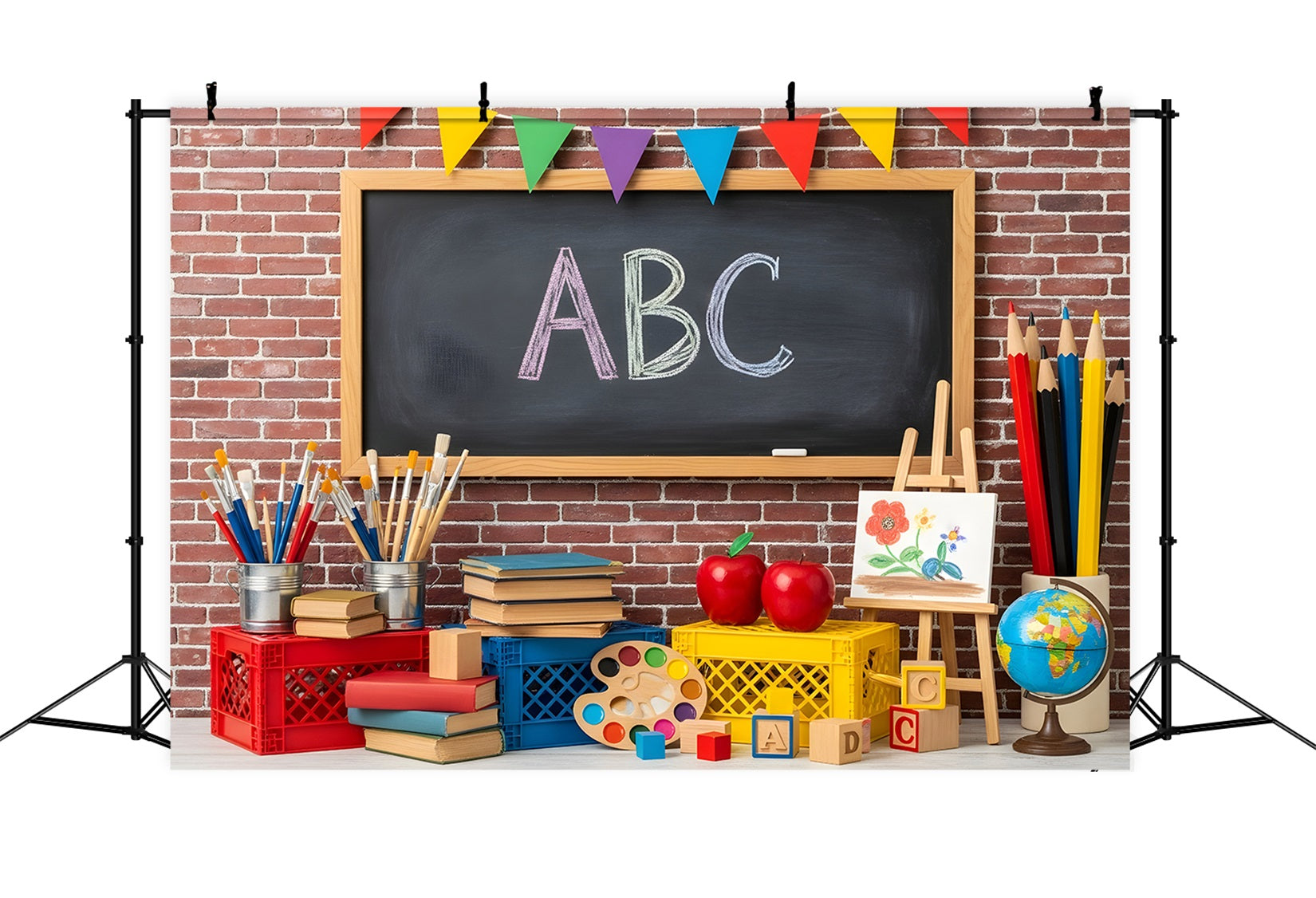 School Photo Backdrops Classroom Art Supplies Chalkboard Photo Backdrop By Magali