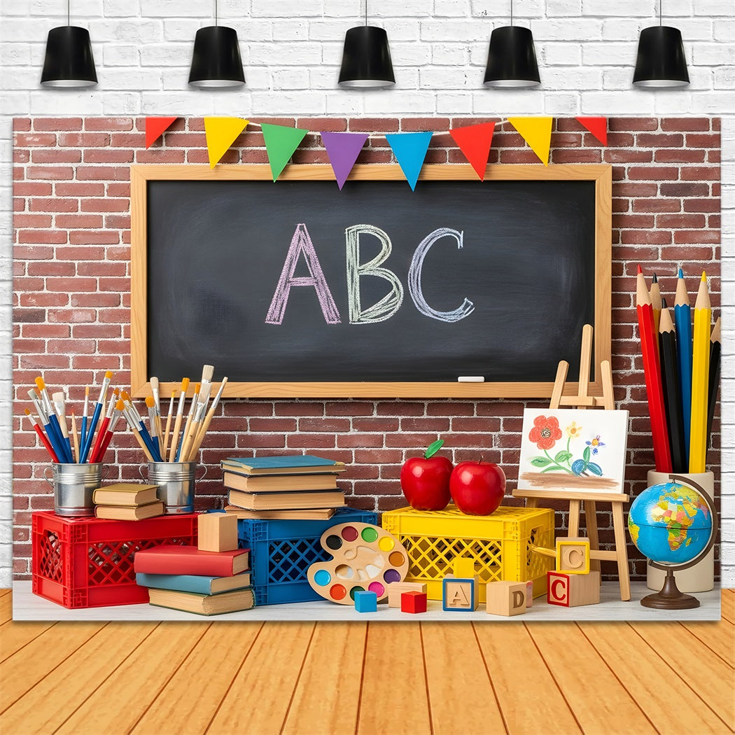 School Photo Backdrops Classroom Art Supplies Chalkboard Photo Backdrop By Magali