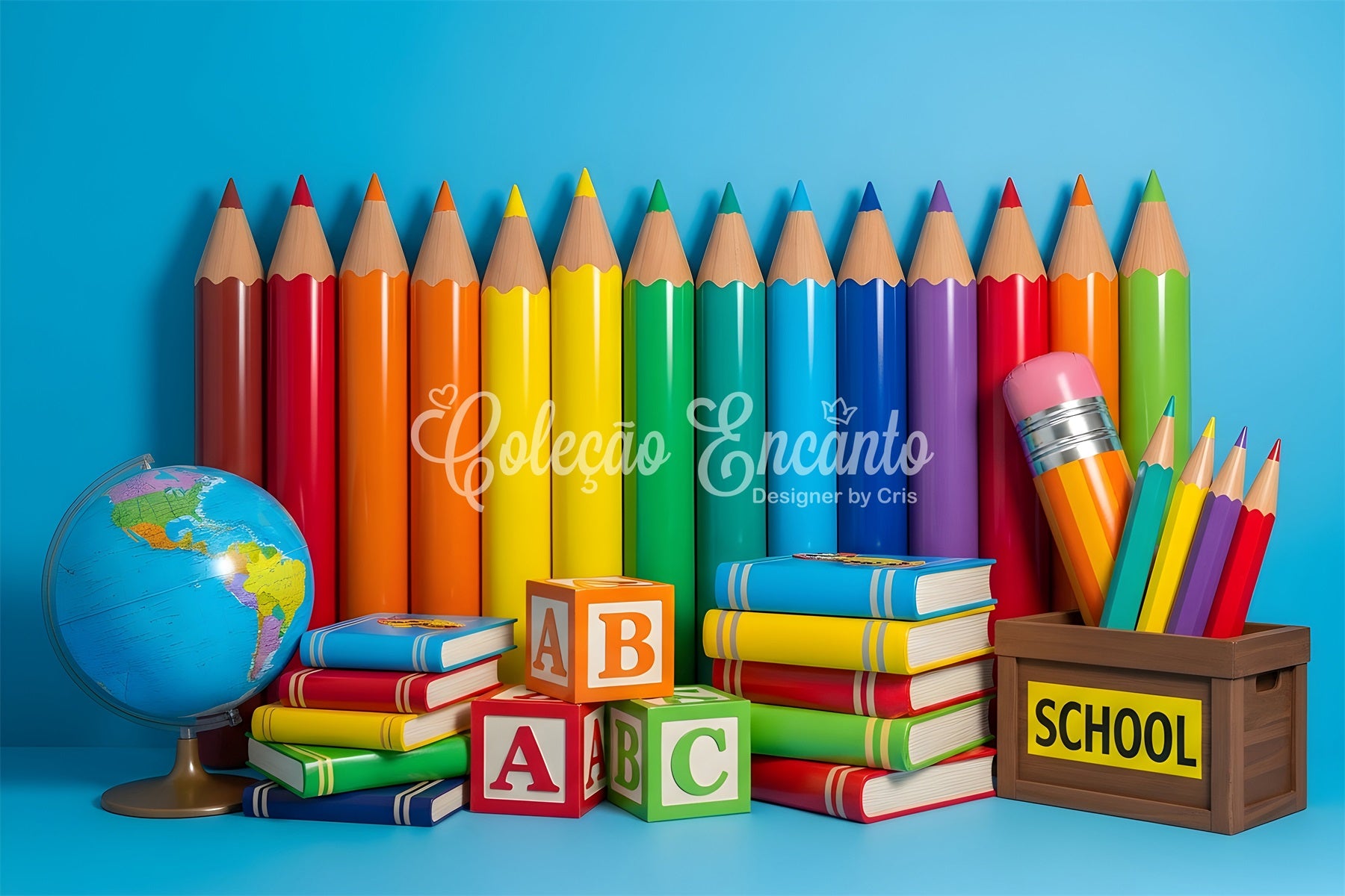 School Photo Backdrop Colorful Pencil Wall Back To School Backdrop By Magali