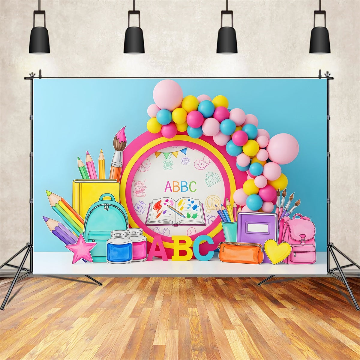 Preschool Backdrop Art Supplies Rainbow Back To School Backdrops By Magali