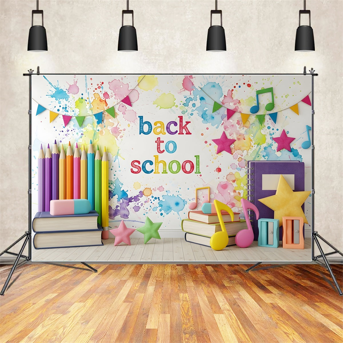 School Photo Backdrop Paint Splash Rainbow Classroom Back To School Backdrop By Magali