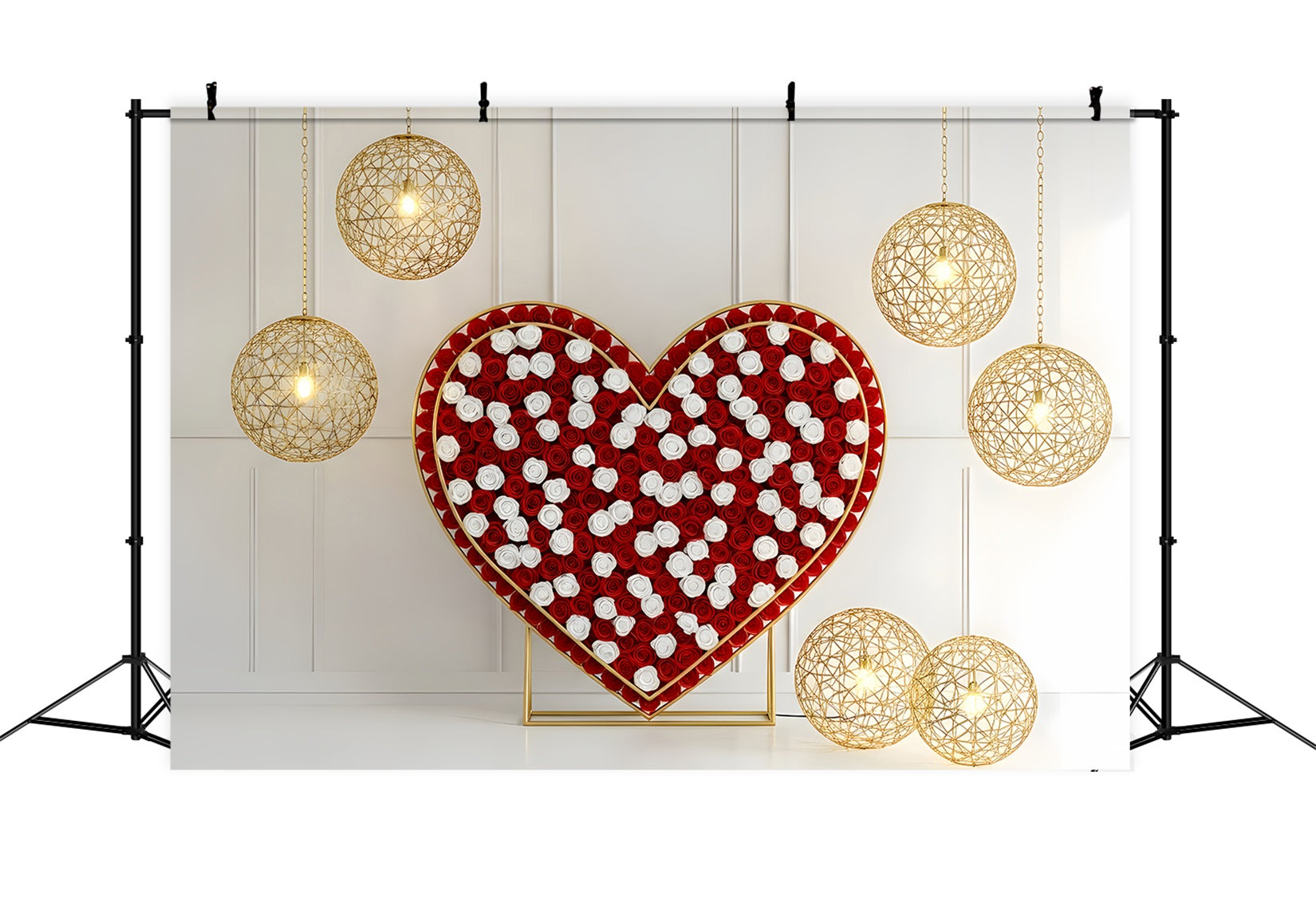 Valentine Backdrop Ideas Rose Heart Frame Lights Simple Valentine Backdrop By Magali