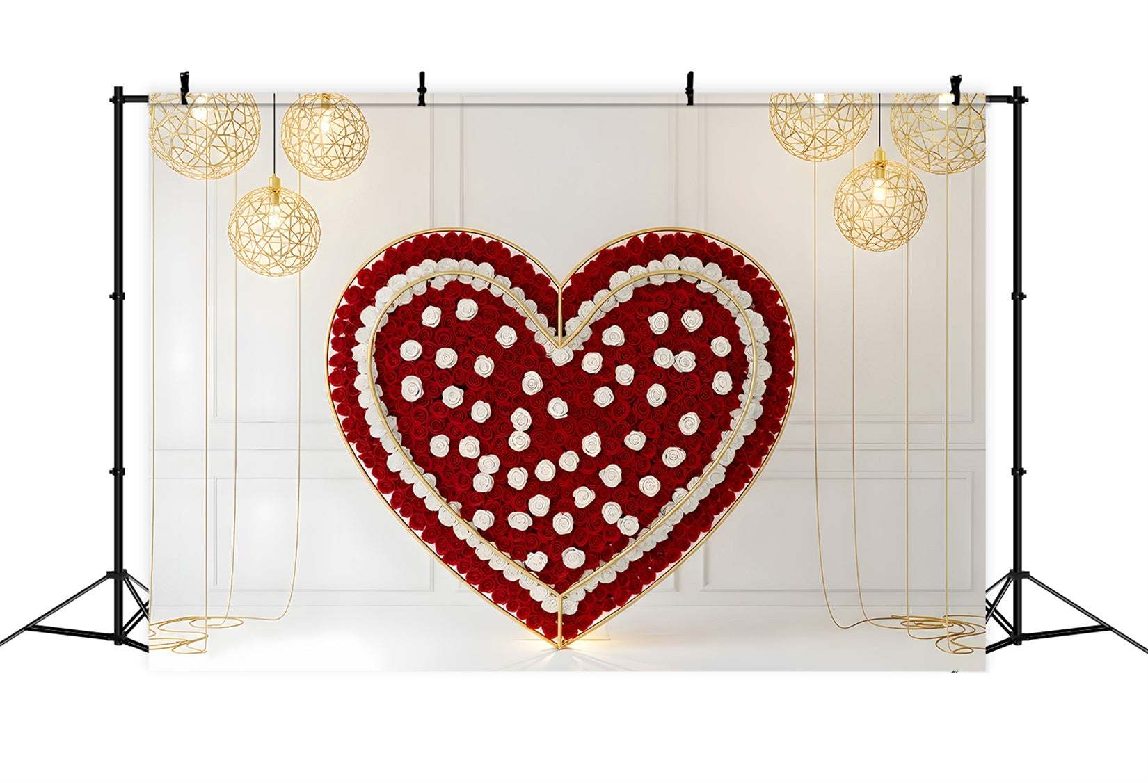 Valentine's Day Backdrop Ideas Red Rose Heart Lights Simple Valentine Backdrop By Magali