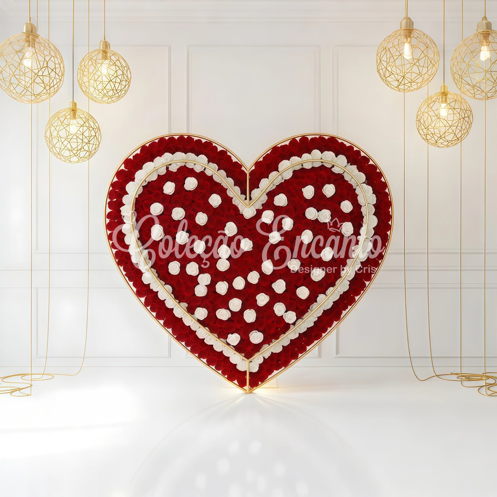 Valentine's Day Backdrop Ideas Red Rose Heart Lights Simple Valentine Backdrop By Magali