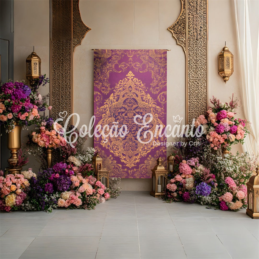 Mother's Day Photo Backdrop Ideas Purple Gold Floral Elegance Mother Day Photo Backdrops By Magali