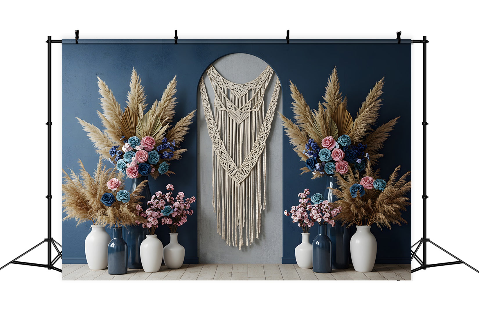 Backdrops For Mother's Day Blue Macrame Floral Mothers Day Photography Backdrops By Magali