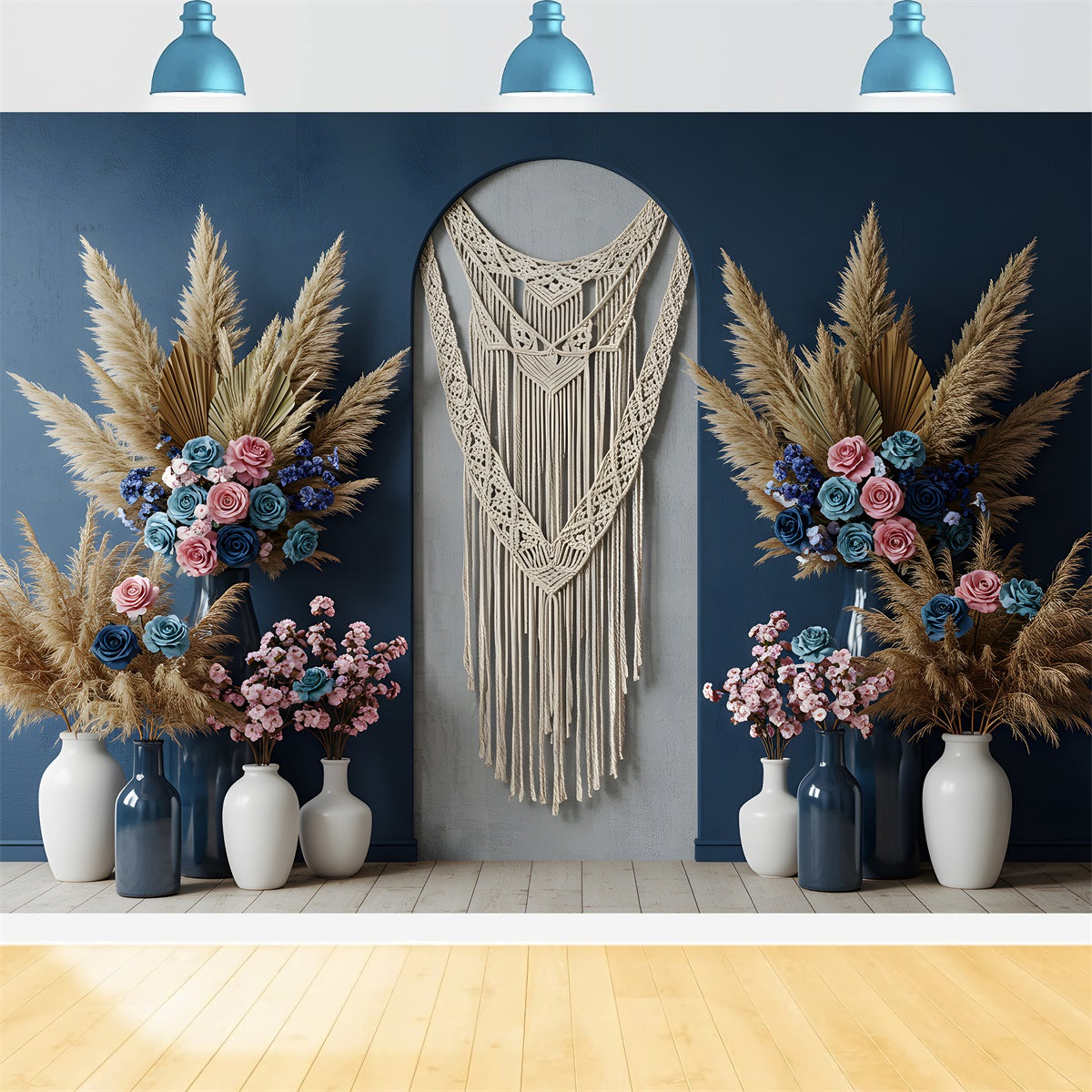 Backdrops For Mother's Day Blue Macrame Floral Mothers Day Photography Backdrops By Magali