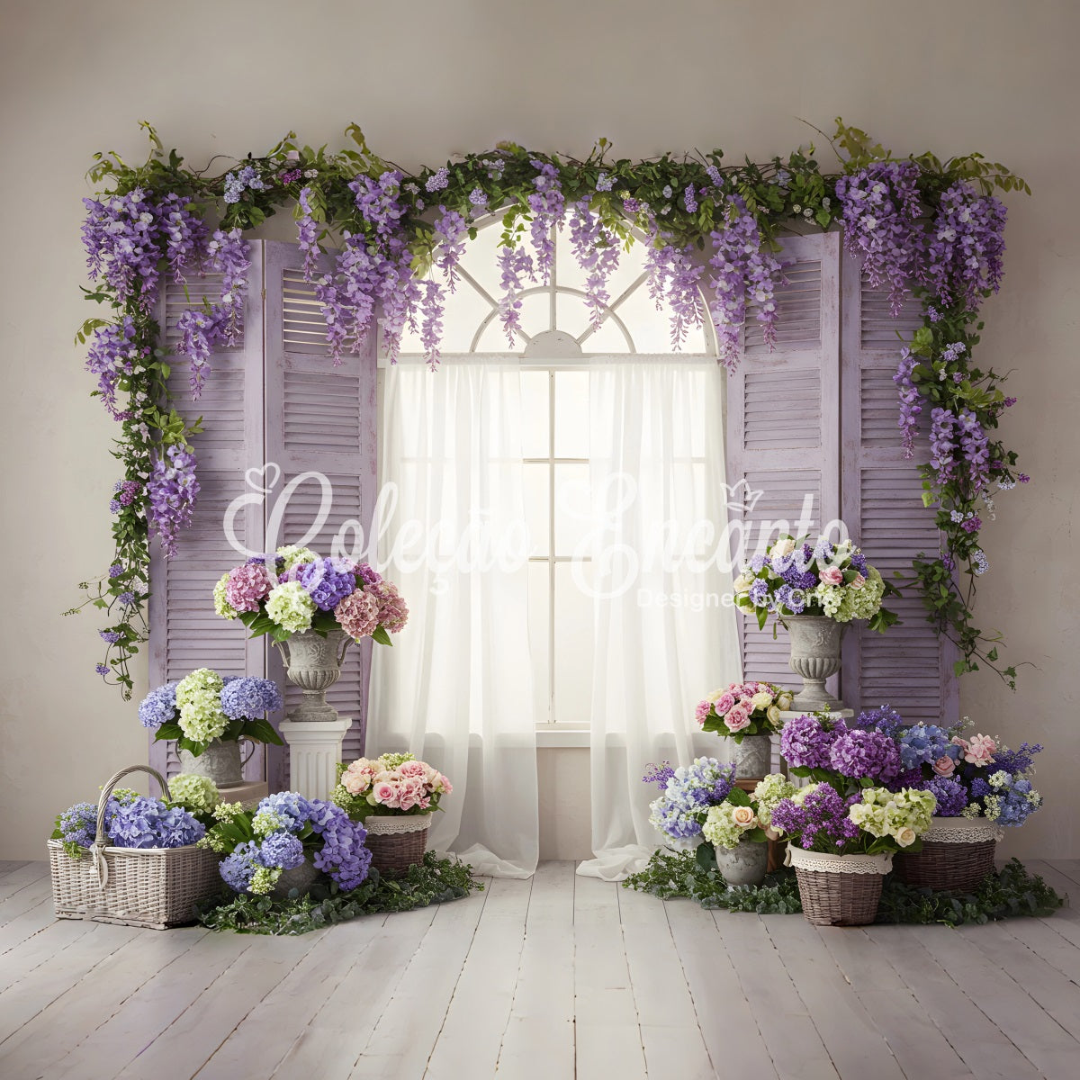 Mother's Day Picture Backdrop Purple Wisteria Window Mother's Day Backdrop Ideas By Magali
