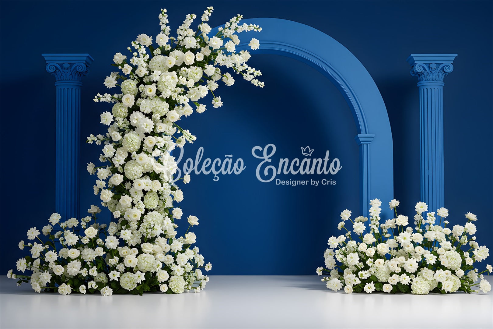 Backdrop Mothers Day White Floral Blue Arch Mothers Day Photo Booth Backdrops By Magali
