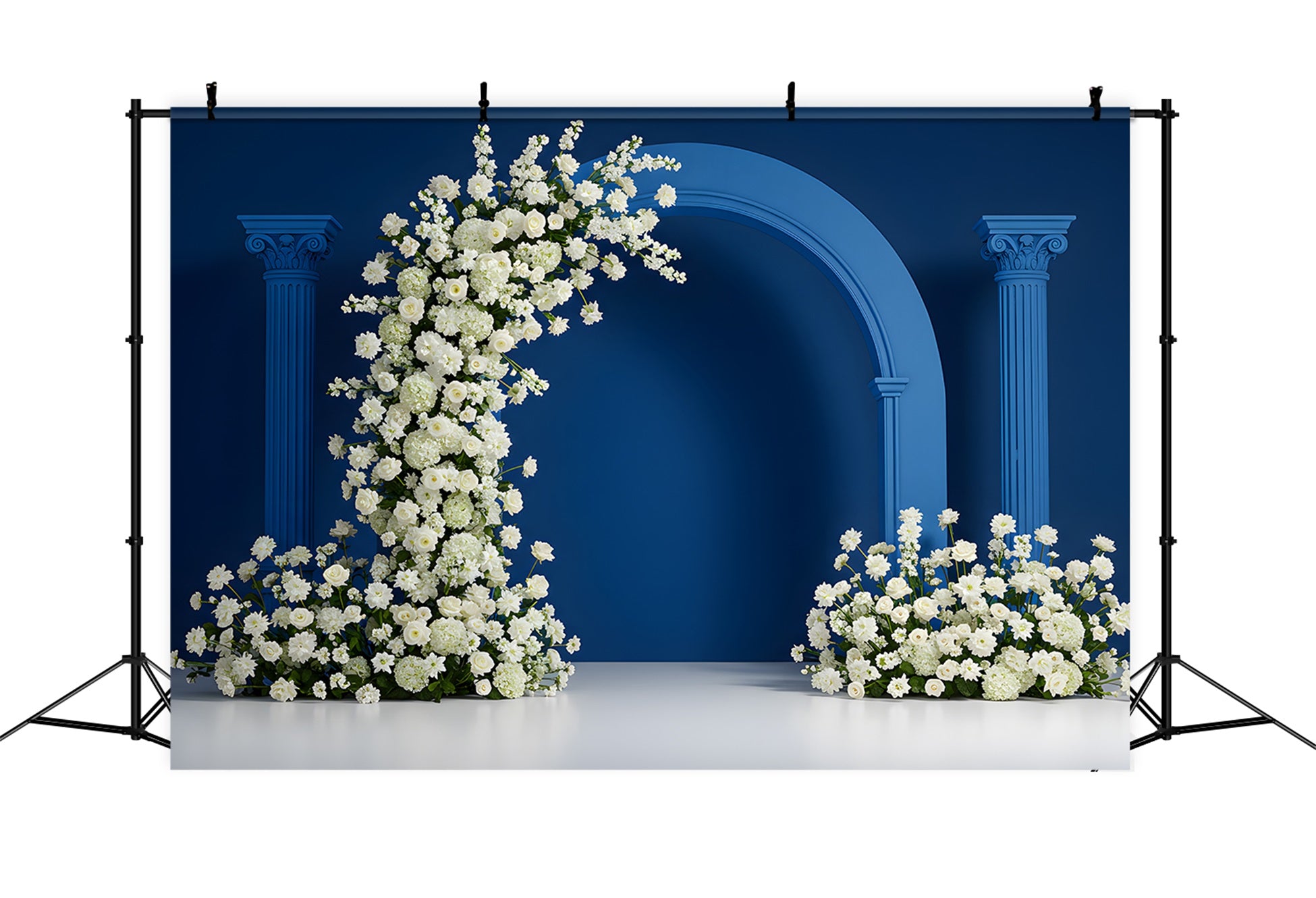Backdrop Mothers Day White Floral Blue Arch Mothers Day Photo Booth Backdrops By Magali