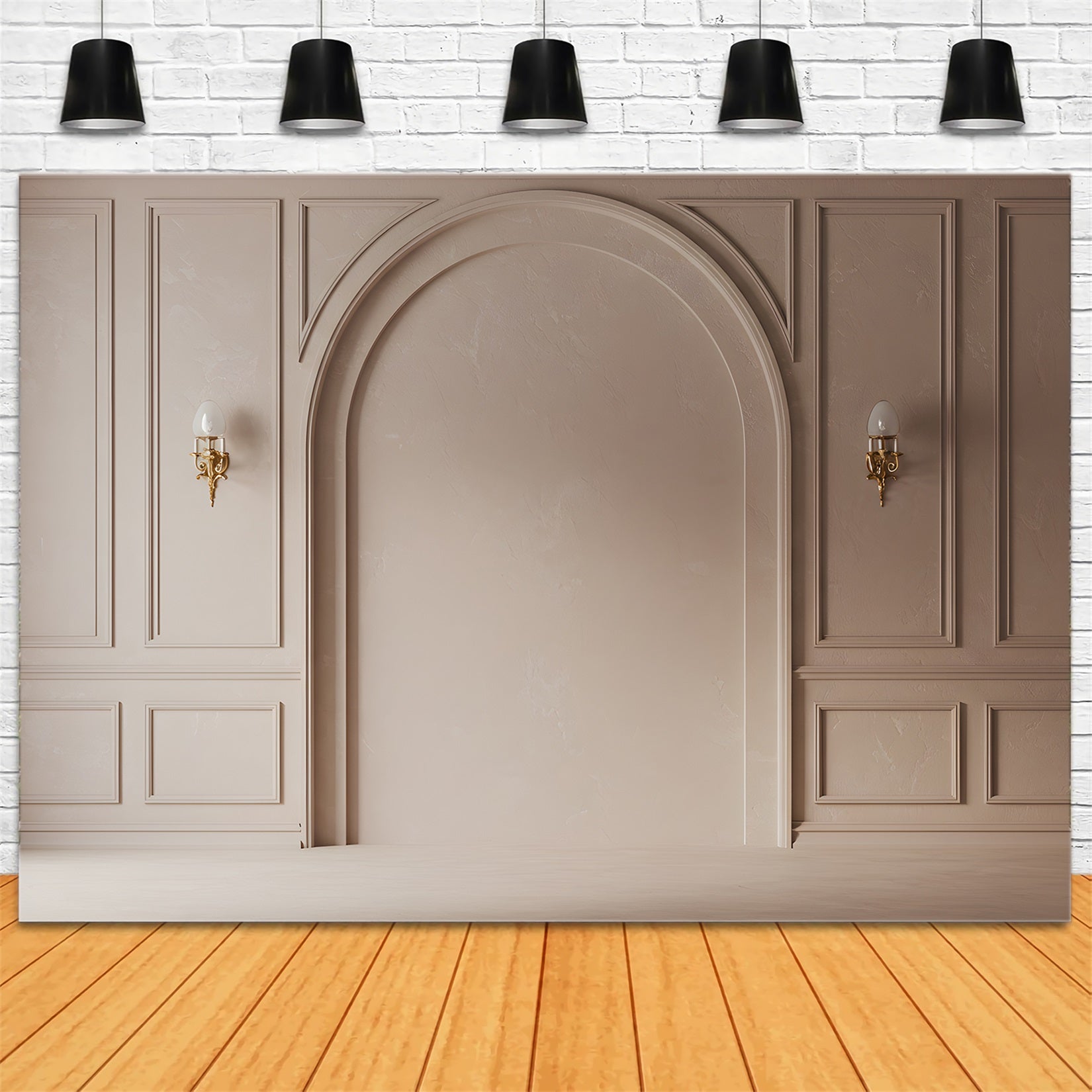 Mothers Day Picture Backdrop Vintage Wall Beige Archway Mother's Day Photo Backdrops By Magali