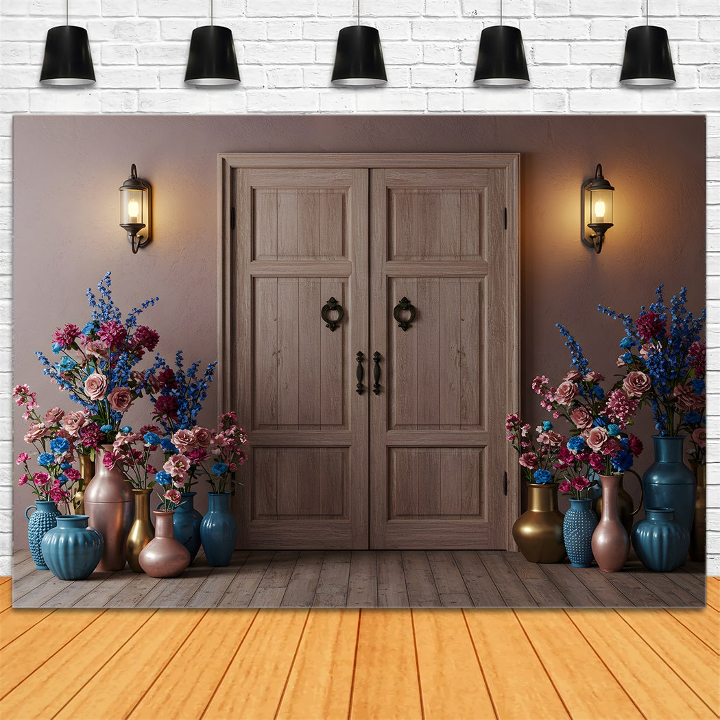 Happy Mothers Day Photo Backdrop Vase Floral Doorway Mother's Day Backdrop Design By Magali