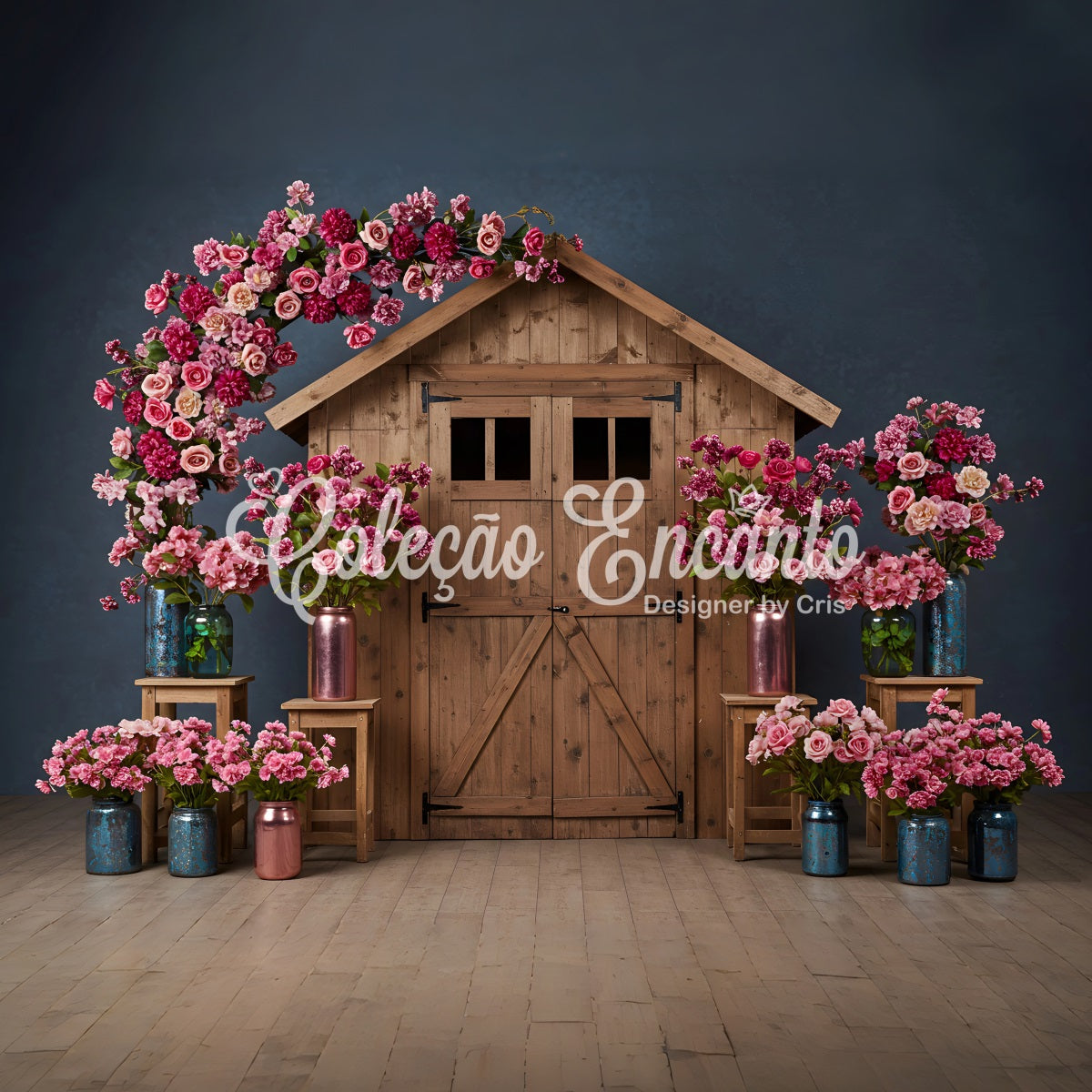 Backdrop Ideas For Mother's Day Pink Floral Barn Door Mother's Day Backdrop Ideas By Magali