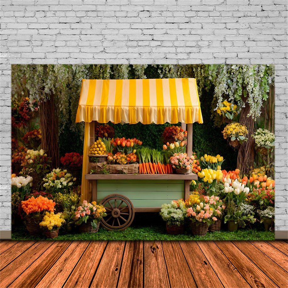 Easter Tulip Backdrop Lush Floral Yellow Canopy Easter Backdrop Ideas By Magali