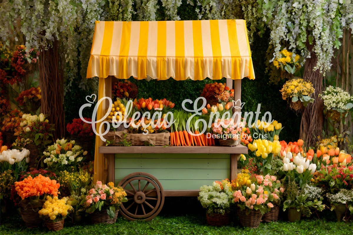 Easter Tulip Backdrop Lush Floral Yellow Canopy Easter Backdrop Ideas By Magali