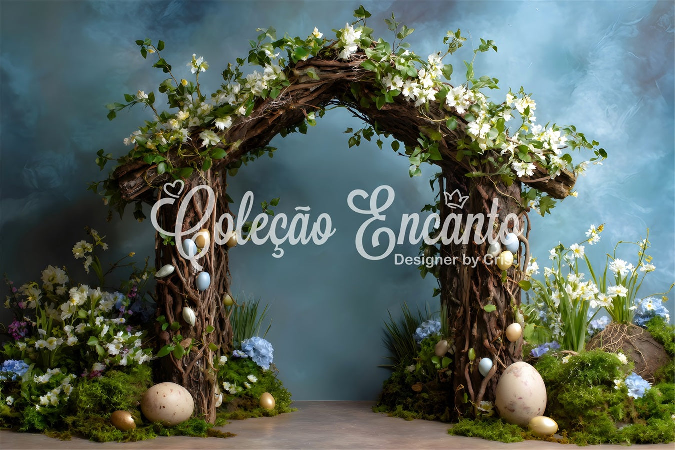 Easter Spring Backdrop Twig Arch Mossy Eggs Easter Picture Backdrop Ideas By Magali