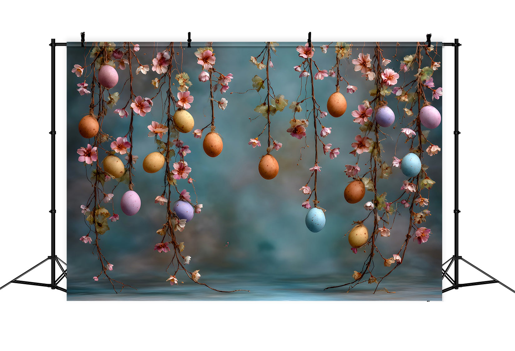 Easter Spring Backdrop Hanging Eggs Blossom Vines Photo Backdrops For Easter By Magali