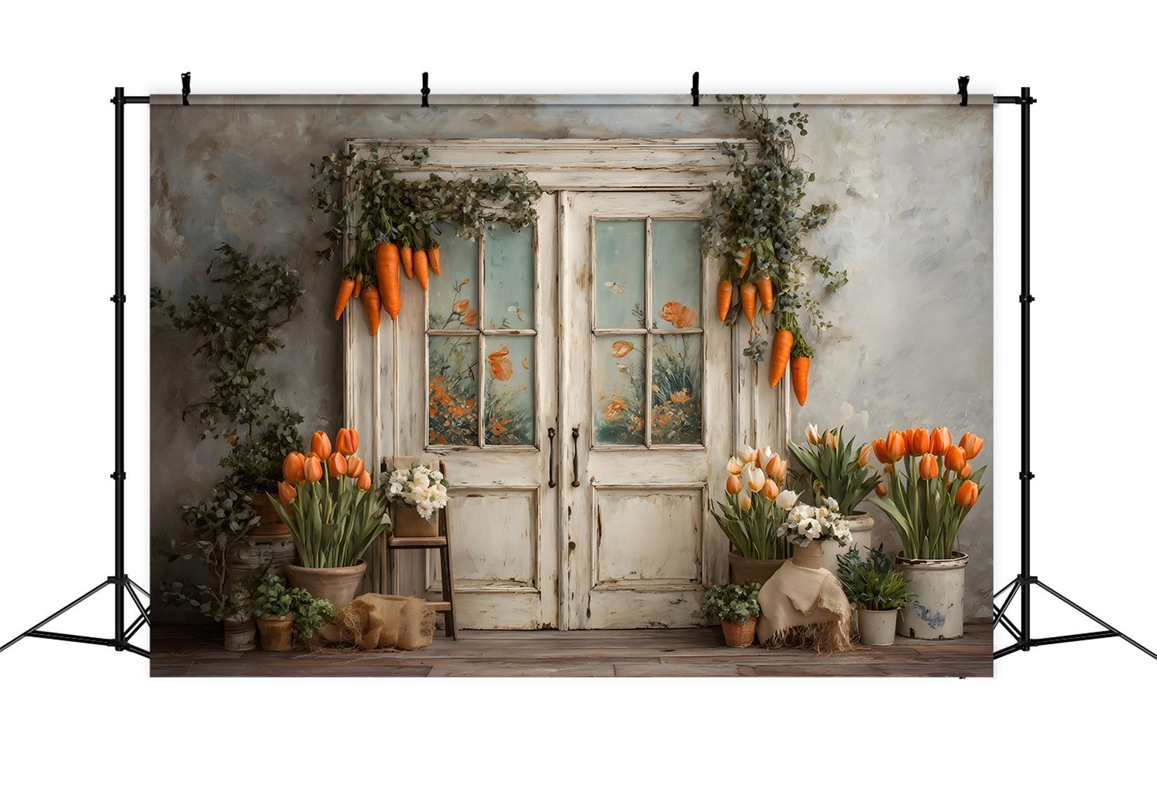 Carrot Backdrop Dppr Garland Tulip Daisy Easter Backdrops Ideas By Magali