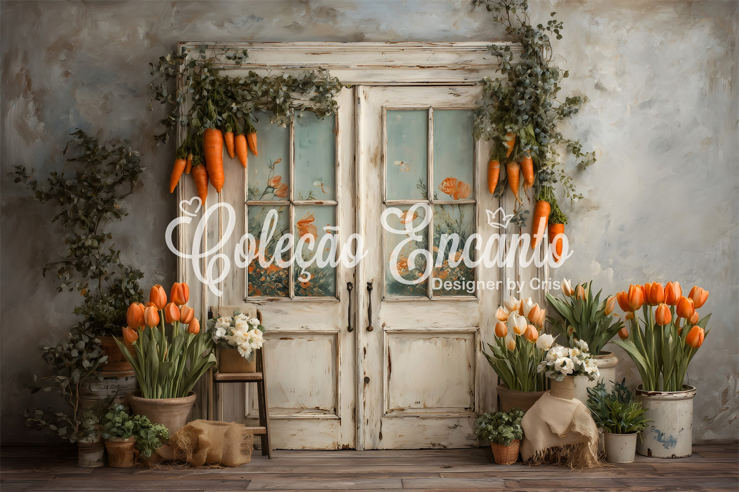 Carrot Backdrop Dppr Garland Tulip Daisy Easter Backdrops Ideas By Magali
