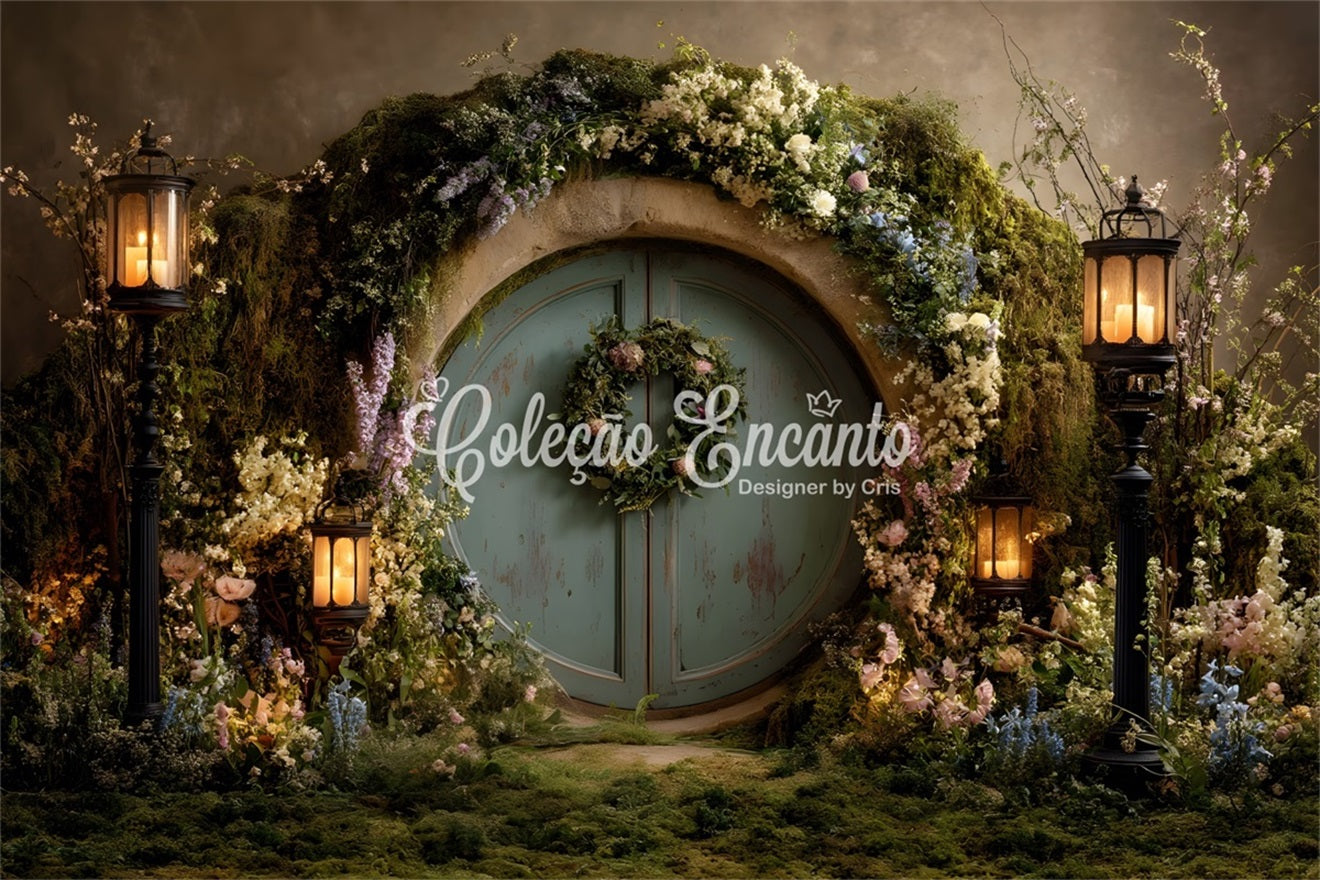 Bunny Burrow Backdrop Mystic Garden Door Lantern Light Easter Backdrop Ideas By Magali