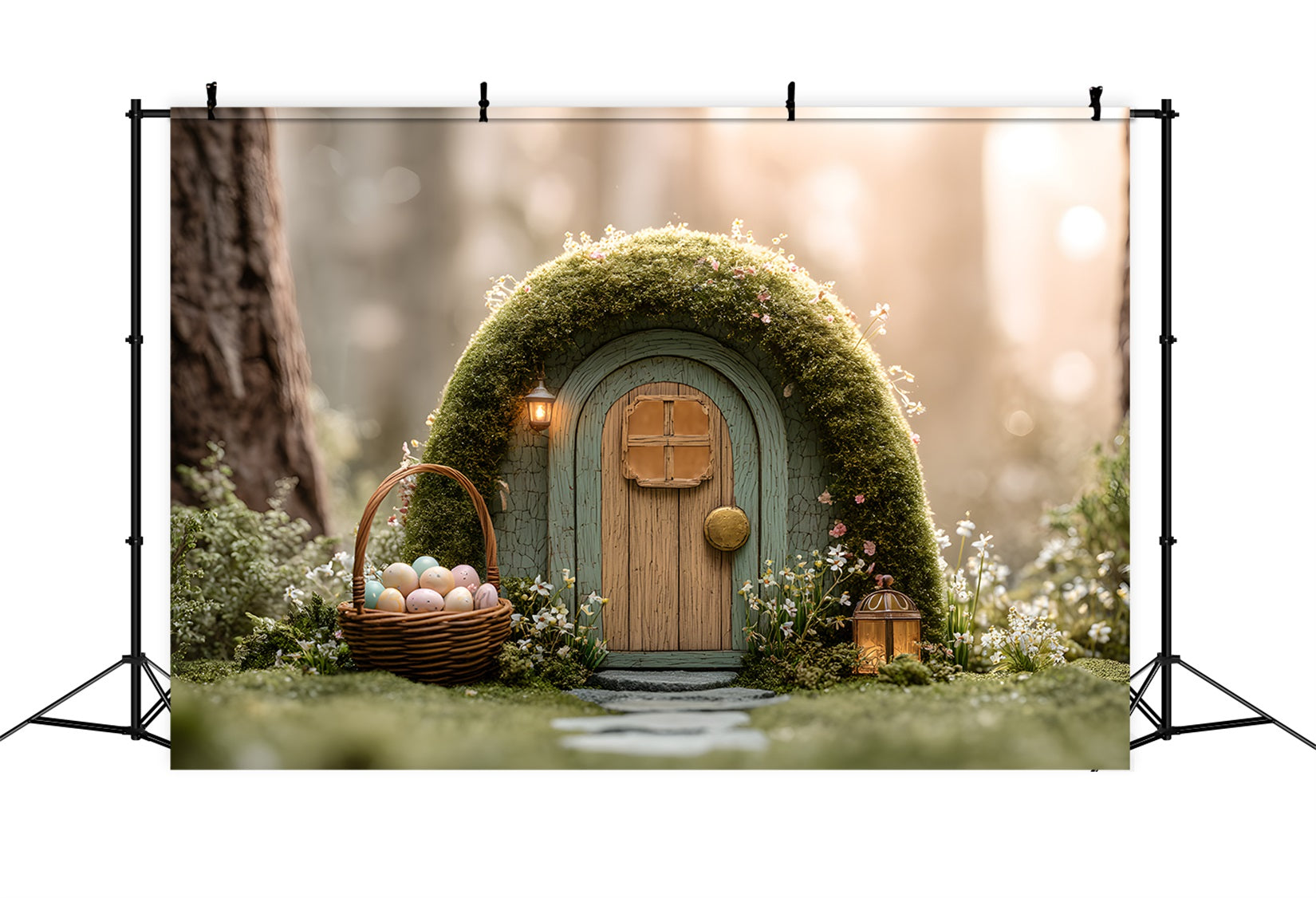 Easter Natural Backdrop Golden Forest Moss Fairy Cottage Backdrop Easter By Magali