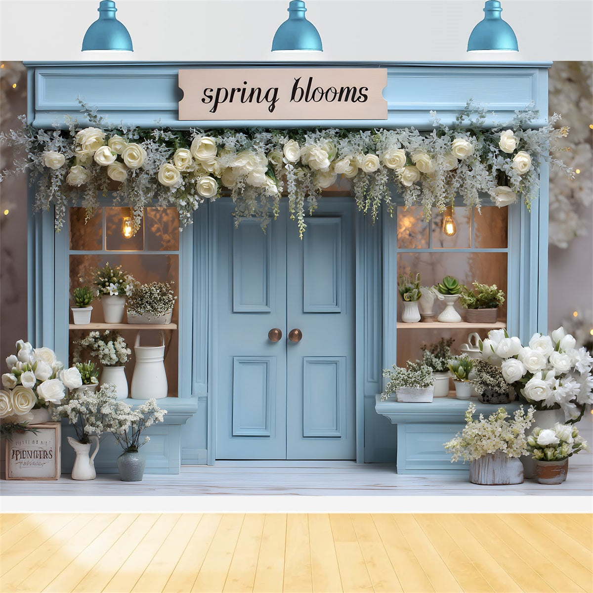 Easter European Garden Backdrop Blue Spring Bloom Shop Photography Easter Backdrops By Magali