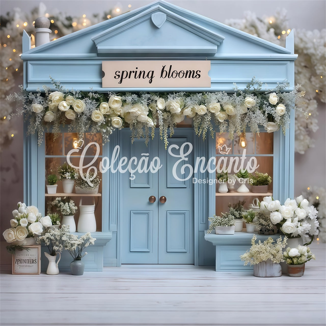 Easter European Garden Backdrop Blue Spring Bloom Shop Photography Easter Backdrops By Magali