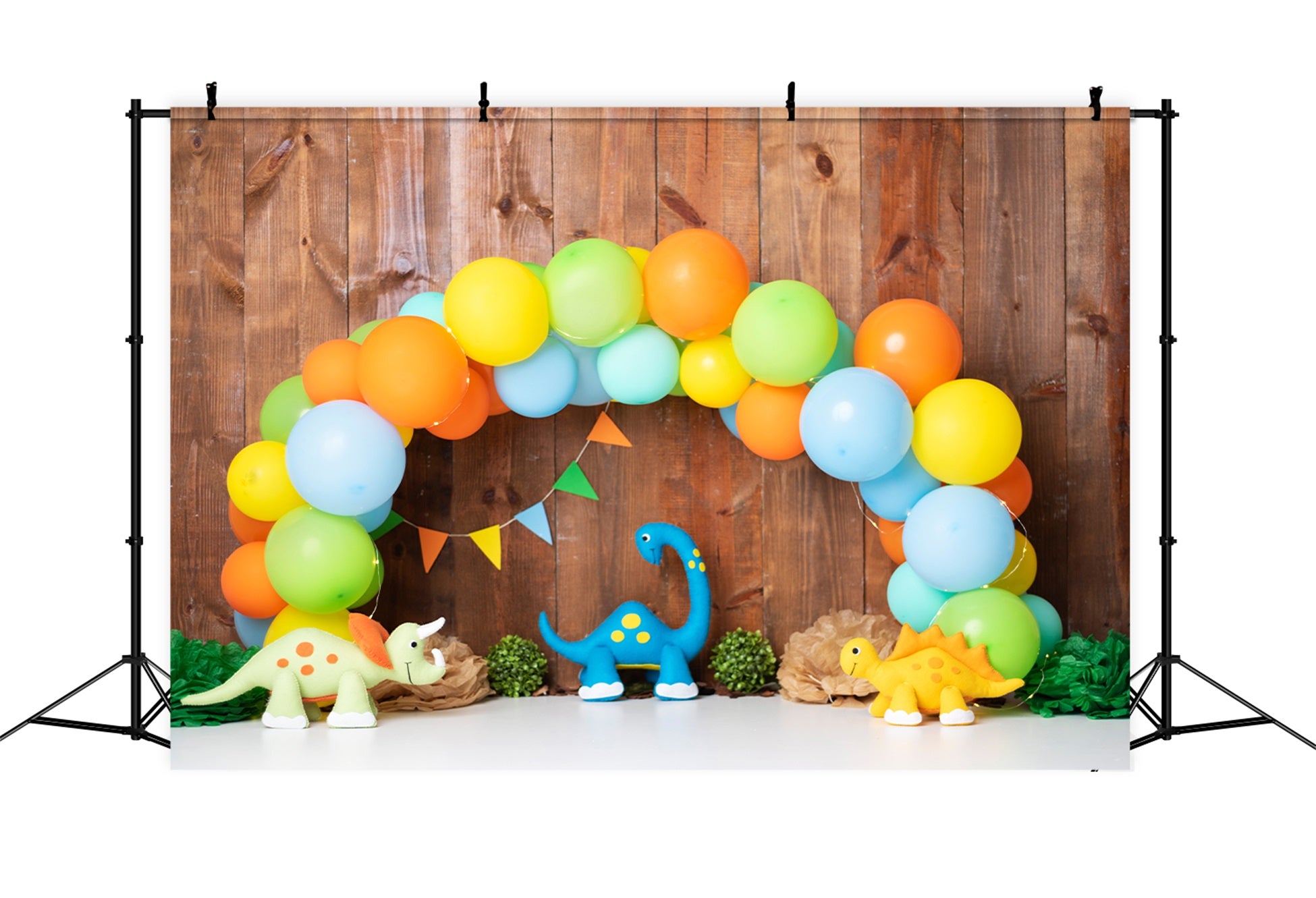 Newborn Photo Backdrops Colorful Balloon Dinosaur Party Arch Children Backdrop By Magali