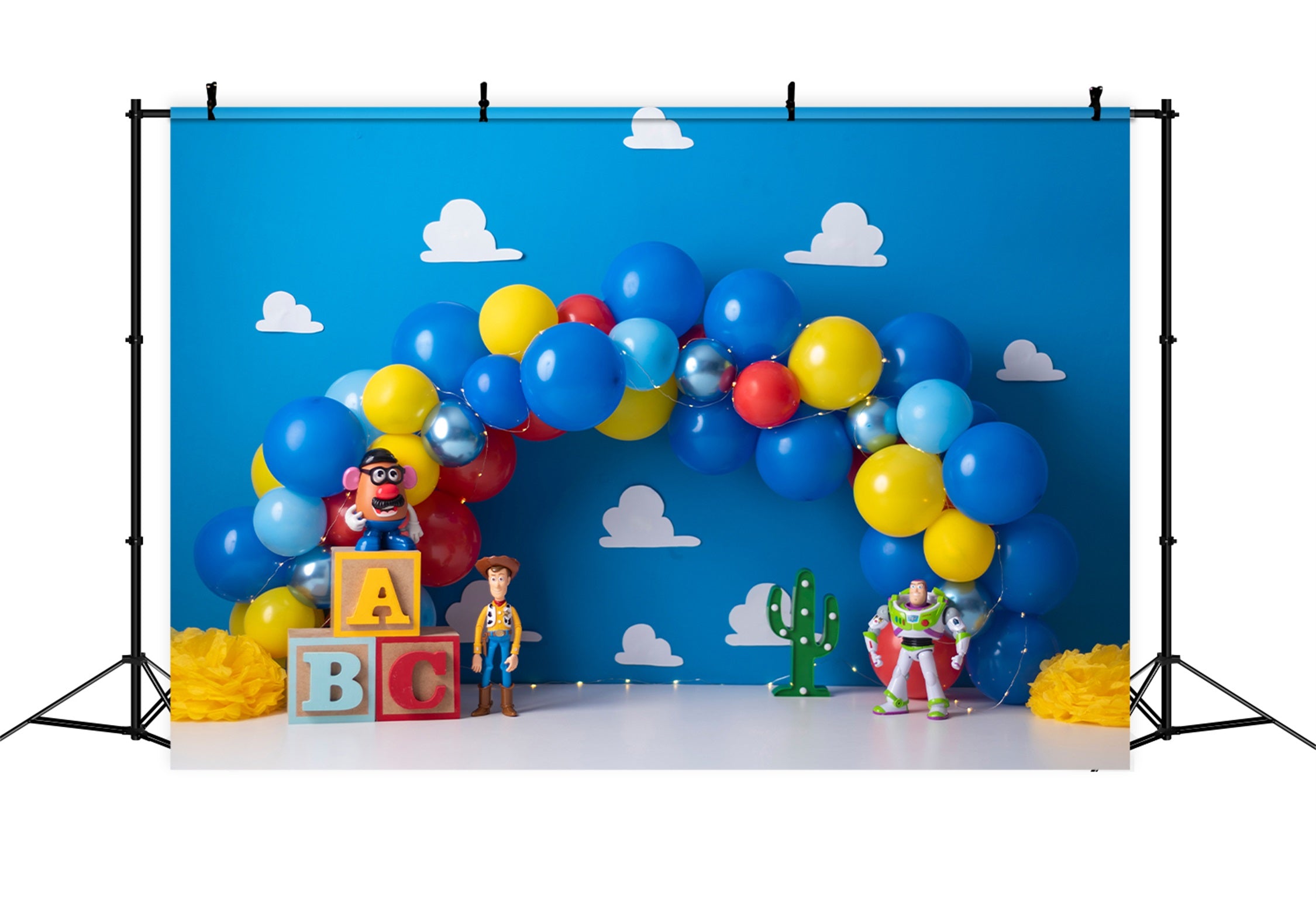 Backdrop For Newborn Photography Blue Balloon Toy Cowboy Space Kids Photo Backdrop By Magali