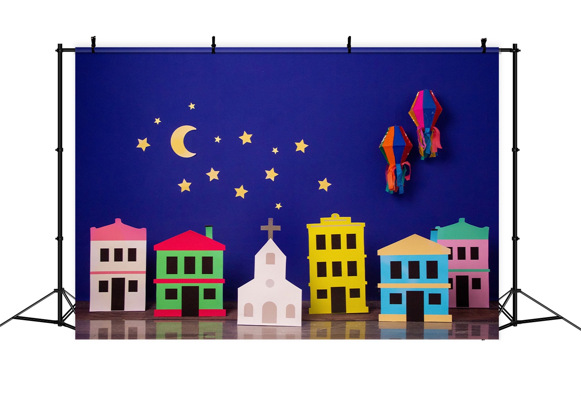 Childrens Photo Backdrops Paper Village Starry Night Moon And Stars Backdrop By Magali